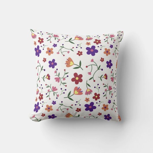 花に模様を付ける クッション (正面)