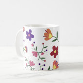 花に模様を付ける コーヒーマグカップ (正面左)
