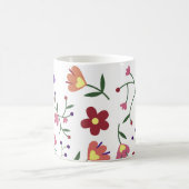 花に模様を付ける コーヒーマグカップ (中央)