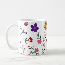 花に模様を付ける コーヒーマグカップ