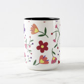 花に模様を付ける ツートーンマグカップ (中央)