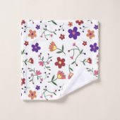 花に模様を付ける バスタオルセット (ウォッシュタオル)