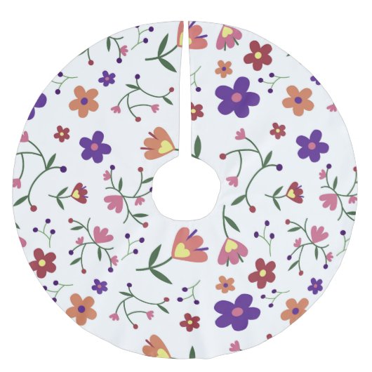 花に模様を付ける ブラッシュドポリエステルツリースカート (正面)