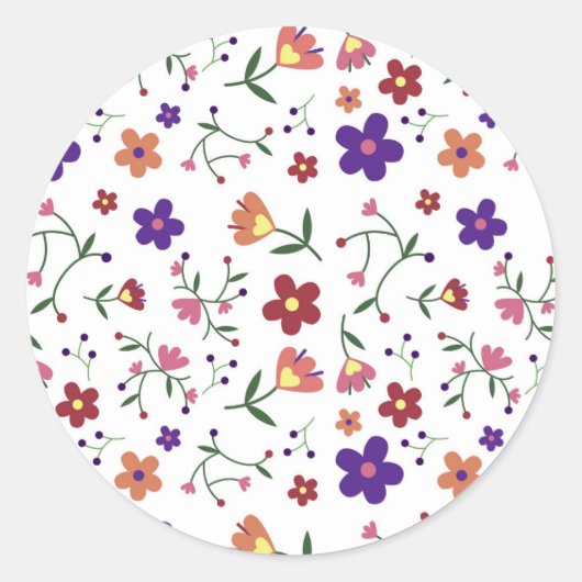 花に模様を付ける ラウンドシール (正面)