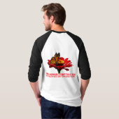 花に止まるアメリカ君主蝶 Tシャツ (裏面フル)
