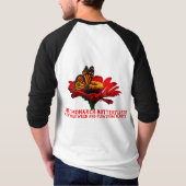 花に止まるアメリカ君主蝶 Tシャツ (裏面)