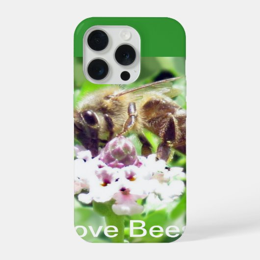 花に止まるミツバチのスマホケース iPhoneケース (裏面)