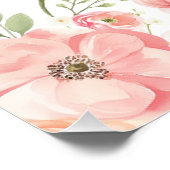 花に満ちたウェディングシャワーの愛が咲き誇る 明るい歓迎 ポスター (コーナー)