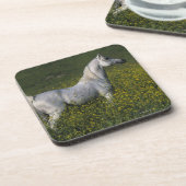 花に立っているアラビアの馬 コースター (左側)