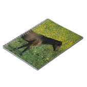 花に立っている野生のムスタングの馬 ノートブック (左側)