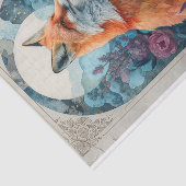 花に立体感のあるキツネ 薄葉紙 (詳細)