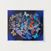 花に舞う蝶と蛾 タペストリー (正面(横))