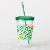 花に色を付けたバラ アクリルタンブラー (左)