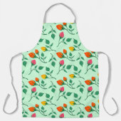 花に色を付けたバラ エプロン (正面)