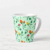 花に色を付けたバラ カフェラテマグ (右アングル)