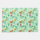 花に色を付けたバラ キッチンタオル (横)