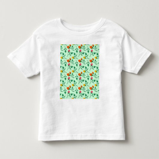 花に色を付けたバラ トドラーTシャツ (正面)