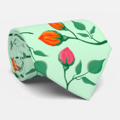 花に色を付けたバラ ネクタイ (ロール)