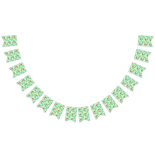 花に色を付けたバラ バンティングフラッグ (全)