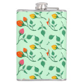 花に色を付けたバラ フラスク (裏面)