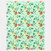 花に色を付けたバラ フリースブランケット (正面)