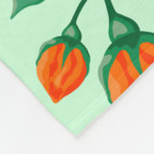 花に色を付けたバラ フリースブランケット (角)