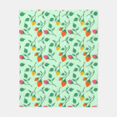 花に色を付けたバラ フリースブランケット (正面)