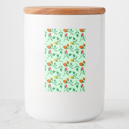 花に色を付けたバラ フードラベル (正面)