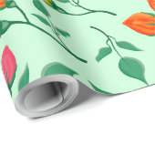 花に色を付けたバラ ラッピングペーパー (ロールコーナー)