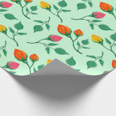 花に色を付けたバラ ラッピングペーパー (角)