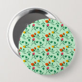 花に色を付けたバラ 缶バッジ (正面&裏面)