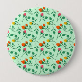 花に色を付けたバラ 缶バッジ (正面)