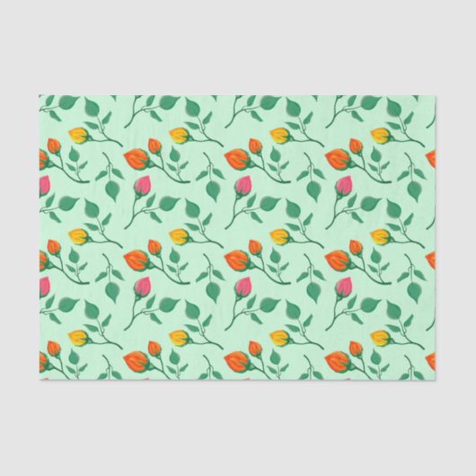 花に色を付けたバラ 薄葉紙 (正面)