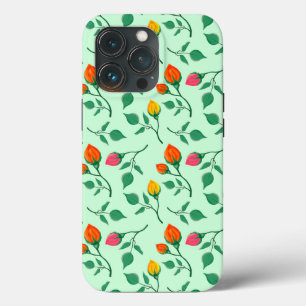 花に色を付けたバラ iPhone 13 PROケース