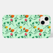 花に色を付けたバラ iPhoneケース (裏面横)