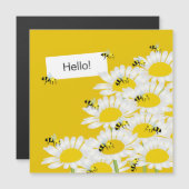 花に蜂の磁気カード – 黄色の背景 (正面/裏面)