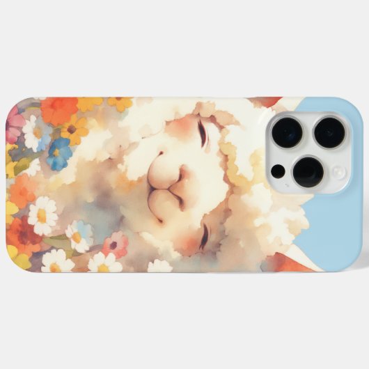 花に隠れるアルパカ Case-Mate iPhoneケース (裏面 (横))