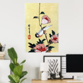 花に鳥, 広重 Bird and Flower, Hiroshige, Ukiyo-e ポスター (ホームオフィス)