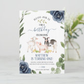 花のあるグリーンファームの誕生日招待状 招待状 (スタンド正面)