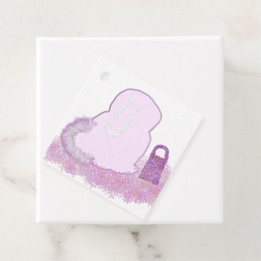 花のあるスパークリーのイースターバニーのバスケット フェイバータグ (インサイチュ)