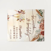 花のあるテラコッタ ボーホー ブライズシャワー タペストリー (正面(横))