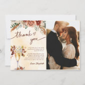 花のあるテラコッタ ボーホー ブライズシャワー フォト サンキューカード (正面)