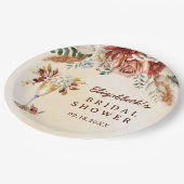 花のあるテラコッタ ボーホー ブライズシャワー ペーパープレート (アングル)