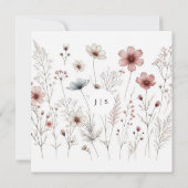 花のあるボヘミアンスタイルのシンプルな夏 サンキューカード (裏面)