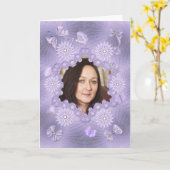 花のある写真薄紫誕生日カードを追加する カード (黄色い花)