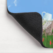 花のある古い手押し車 マウスパッド (コーナー)