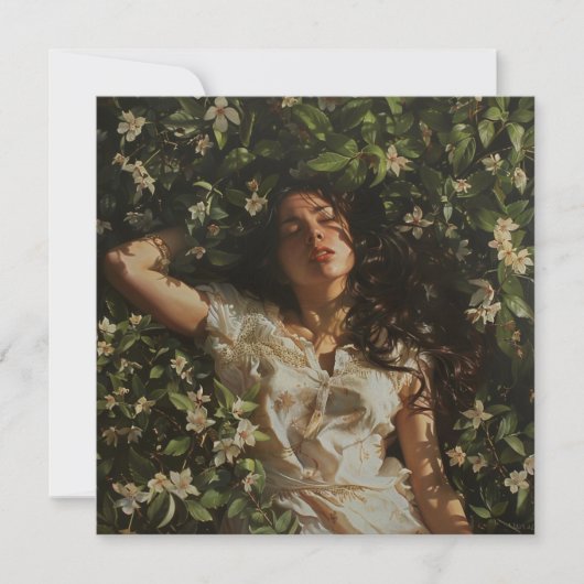 花のある女性 カード (正面)