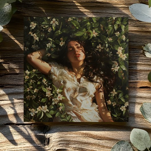 花のある女性 カード