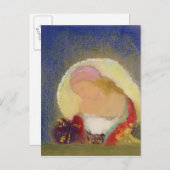 花のある少女のプロフィール, c.1900 ポストカード (正面/裏面)