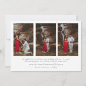 花のある山のポピーウェディング 3枚の写真の保存日 招待状 (裏面)